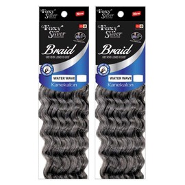 Foxy Silver (Foxy Braid - Water Wave - 24 Strands - 12 Inch - 2 Packs) - Synthetic Crochet Braiding Hair in 280