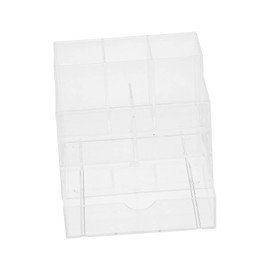 Healeved 1pc Nail Art Pen Storage Box Transparent Makeup Organizer Compartment Design for Nail Tools and Cosmetics Multifunctional Storage Holder for Dressing Table and Office Desk