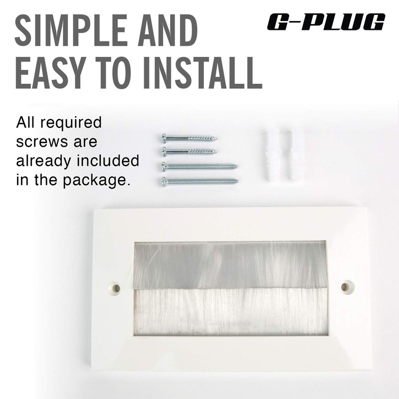 G-PLUG Outlet Wall Plate, Decora Style, Cable Pass Through Insert