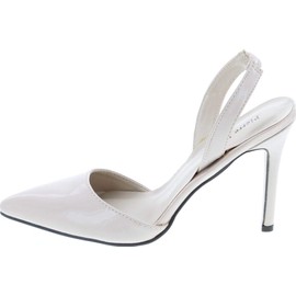 Pierre Dumas Women's Cherry-4 Vegan Leather Pointed-Toe D'Orsay Slingback Dress Pump Stiletto Heels,Nude Patent,5.5