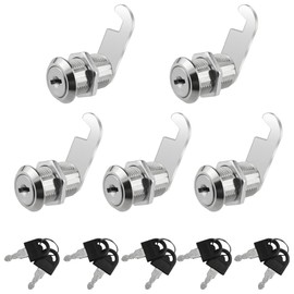 XINMEIWEN 5 Pieces Cabinet Cam Lock Set Keyed Alike 25mm Cam Locks, Cylinder Lock Secure Your Filing Cabinet, Drawer, Mailbox, RV Door and Toolbox