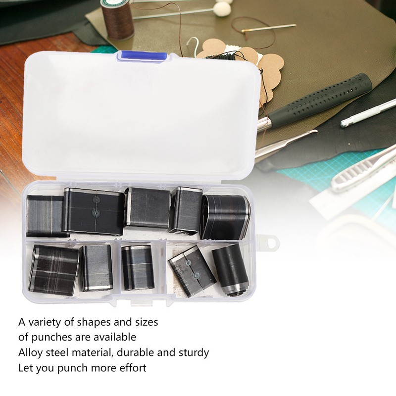 24Pcs Hollow Hole Shaped Punch Set Short Leather Belt Drilling