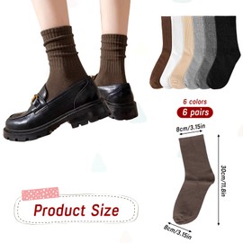 Vin Beauty 6 Pairs Women’s Multi pack of Colorful Cotton, Womens Socks, Cotton Breathable Wicking, Cotton Socks for Women, Suitable for Sports, Leisure and Parties(Dark Color)