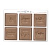 A5 Sticker Sheet Rustic Tea Coffee Sugar Labels Vinyl Stickers