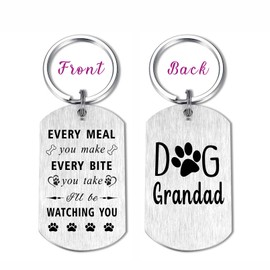 EE&YU Dog Grandad Gifts - Best Dog Lover Pet Grandfather Birthday Fathers Day Keyring for Men