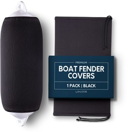Byllstore Boat Fender Covers | Several Size Options Available | Black & Navy Blue | 1, 2 & 4-Pack | Polyester (1-Pack, Black, 10″ x 26″)