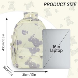 Funincrea 5 Pockets Backpack Large Capacity Backpacks for Girls Boys Women Men Lightweight Casual Daypacks Travel Backpack (Black)