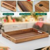 2 Pack Acacia Wood Serving Tray with Handles - 17