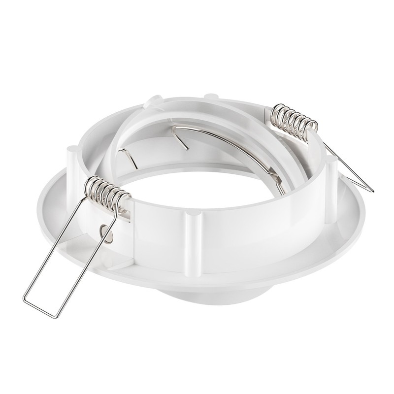 ledscom.de 6 pcs. recessed Ceiling Frame CIRC, Round, swivelling, White