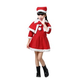 Lhyxuuuk Santa Cosplay, Girls, Boys, Kids, Cute, Costume, Costume, Santa Claus, Christmas, Cute Santa with Hat, 3-12 Years Old (Girls, 150cm)