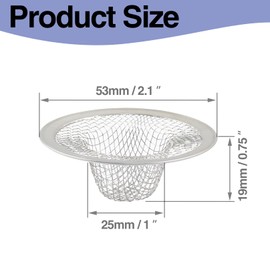 Piutouyar 2 Pack Stainless Steel Kitchen Sink Strainer, 2 Inch Diameter Mesh Basket Large Round Filter Kitchen Drain Strainer Food Catcher for Bathroom Bathtub Wash Basin Garbage