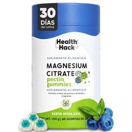 Citrato de Magnesio 60 Gomitas para Adulto Sin Azúcar Magnesium Health Hack