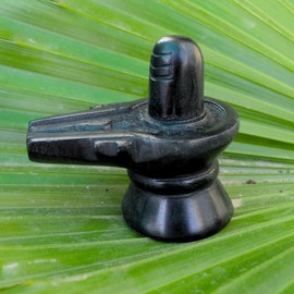 3" Inch Length Black Stone Shivling Handmade Hindu God Black Shiva Lingam Pooja eligious Statue, Hindu Temple Worship Decor Shankar Statue Idos Moorti