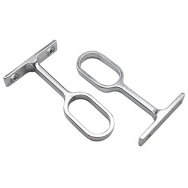 Wardrobe Rails Centre Holder for Oval Clothes Rails, Polished Chrome, Height-Adjustable Centre Bracket, Clothes Rail Bearing, Cupboard Tube Hanger, Suitable for 30.5 x 16 mm Clothes Hanger Pipes, Pack