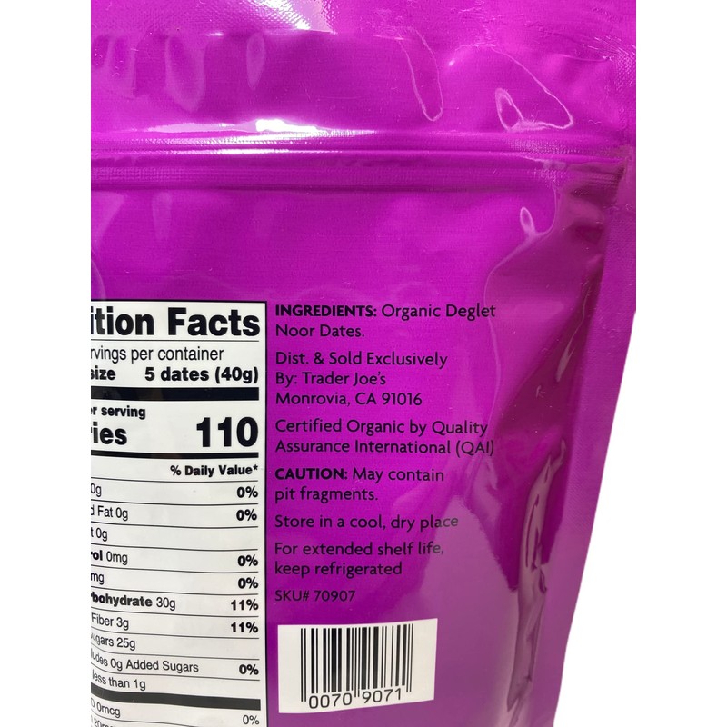 Trader Joe's Organic Dried & Pitted Deglet Noor Dates (Pack