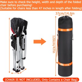 TOBWOLF Extra Large Camping Chair Replacement Bag, 47"x14.6" Folding Chair Bag with Shoulder Strap, Heavy Duty Carrying Sack for Foldable Outdoor Lawn Fishing Chairs, Hammock, Tent, Yoga Mat