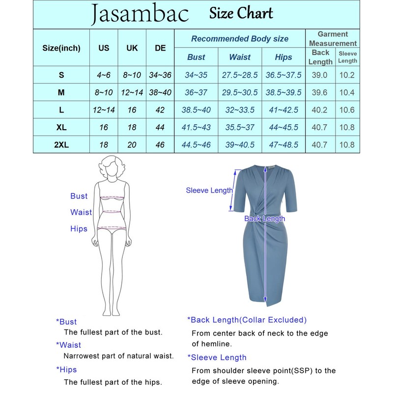 JASAMBAC Plus Size Midi Dress for Women Elegant Half Sleeve
