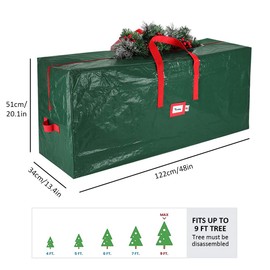 Christmas Tree Storage Bag Strong Waterproof Xmas Disassembled Trees Bag with Reinforced Handles Rectangle