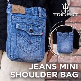 UK Trident Denim, Smartphone Shoulder Bag, Shoulder Bag, Smartphone Pouch, Women's, Vertical, Lightweight, Crossbody Hanging, Portable Pochet, Popular for Women
