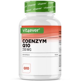 Coenzym Q10 extra hochdosiert mit 250 mg je Kapsel - 180 Kapseln - 6 Monate Vorrat - Premium: Q10 aus pflanzlicher Fermentation + Piperin - 100% Ubichinon - Vegan