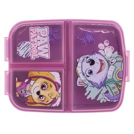 OM SUPPLIES Patrol Girl Reusable Sandwich Lunch Box 3 Multi Compartment Kids Children School Includes Half Size 12pcs Pencil Set (Patrol Girl)