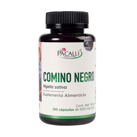Comino Negro PACALLi - 90 Cápsulas de 600mg, Suplemento Alimenticio de Nigella sativa