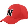 morefaz Unisex Boys Girls Baseball Cap Red Children's Cap Alphabet