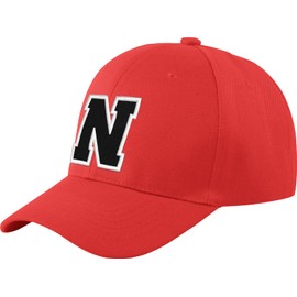 morefaz Unisex Boys Girls Baseball Cap Red Children's Cap Alphabet A-Z TM - N