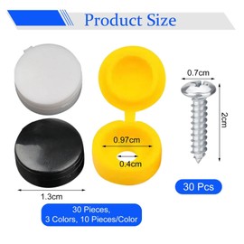 30 Pieces Of Plastic Screw Cover, 30 Pieces Of Screws, Car Number Plate Decoration, License Plate Fasteners, License Plate Installation And Fixation.