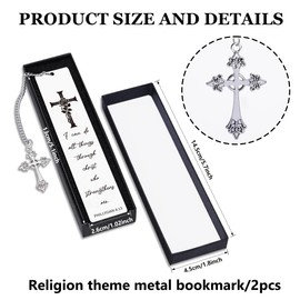Zaamwoyy Christian Gifts, Metal Religious Bible Verse Bookmark, Inspirational Christian Bible Verse Bookmarks with Cross Pendant for Book Lovers Girls Boys Teens Friends