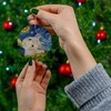 Whimsical Night Sky Golden Hamster Christmas Ornament Circle Ceramic -
