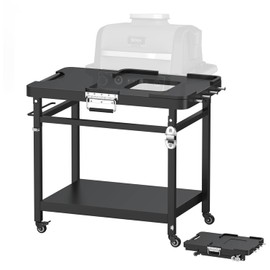 Grill Stand for Ninja Woodfire Outdoor, Portable Foldable Pizza Oven Stand Cart for Ninja OG700 OG800 OG900 XL Series and OO101 Woodfire Pizza Oven