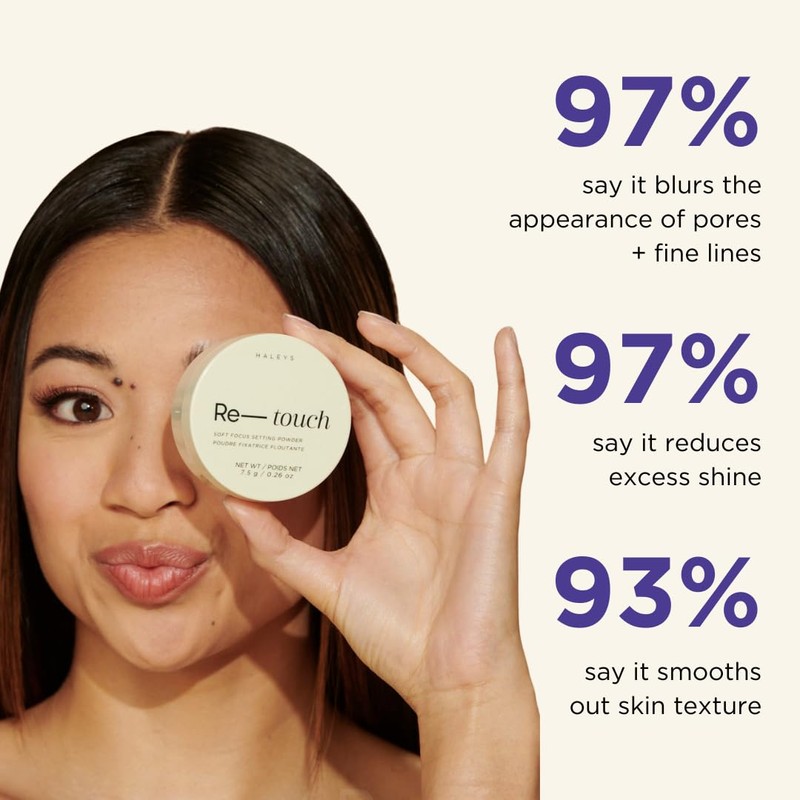HALEYS Re-touch Setting Powder VEGAN + CRUELTY-FREE, Ultra-Blurring, Lightweight, Non-Caking,