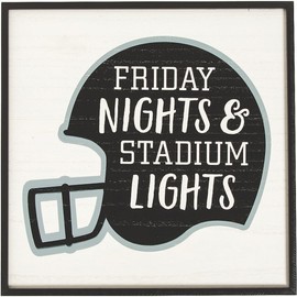 Fun Express Friday Night Lights Sign - Inspirational Sports Home Decor for Game Night Football Fans & Sports Enthusiasts - Perfect for Bedrooms Man Caves Offices & Recreation Rooms - 1 Piece