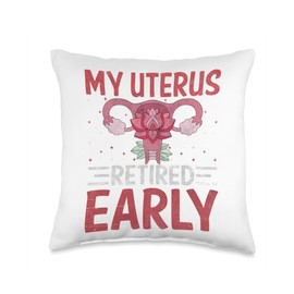 Funny Hysterectomy Recovery Women Get Well Saying Recovery Products Funny Hysterectomy Throw Pillow, 16x16, Multicolor