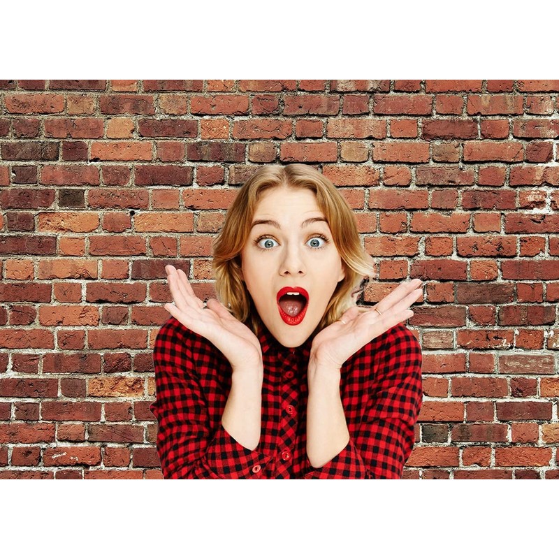 AIIKES 8X6FT Red Brick Wall Photography Backdrop Thin Vinyl Photo