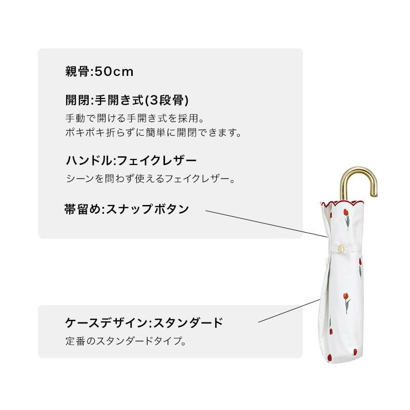 Wpc. 801-12139-102 Parasol Folding Umbrella, Light Filtering Petite Tulip, Mini,