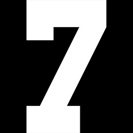 Decal Stickers of Number 7 Silhouette (White) (Set of 2) Luxury Weatherproof Vinyl Decal Stickers for Laptop Desktop Smartphone Car Dirt Bike Wall Room Mason Jar Bathtub - BICVER1011501WHW19Y24