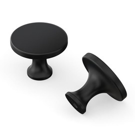 LONTAN 10 Pack Black Door Knobs Drawer Knobs Black Knobs Handles Black Cupboard Handles Solid Cupboard Knobs Cabinet Knobs Round Drawer Pulls Kitchen Door Knobs