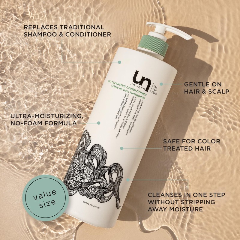 Unwash Bio-Cleansing Conditioner - Gentle, Hydrating Co-Wash Cleansing Conditioner, Sulfate