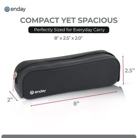 Enday Black Silicon Pencil Case, Silicon Pencil Pouch Aesthetic, Portable Small Pencil Case For Office & School Supplies, Pen Case for Girls Women Makeup Pouch