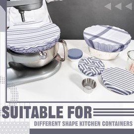 10 Pack Cloth Bowl Covers for Bread Rising Reusable Fabric Bowl Covers 5 Size Stretch Elastic Food Storage Container Covers Cotton Bread Bowl Covers Reusable Lids for Food, Fruits, Leftover(Fresh)