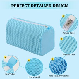 Shoe Washing Machine Bag This Washing Machine Shoe Bag Can Be Cleaned 360° Around Reusable and Durable Laundry Shoe Bag Side Zipper, Suitable for Washing Machine and Dryer(blue 2 pcs)