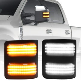 Ford Side Mirror Led Lights Turn Signal Light Daytime Running Lights For Ford F250 F350 F450 Super Duty 2008-2016 Smoked Car Parking Light Side Mirror Marker Blinker Lamp,Pack of 2