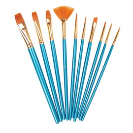 SHULLIN 10pcs Nylon Hair Brush Paint Brush Painting Supplies Brush Multi-Use Face Brush Watercolor Brush Synthetic Hair Brush Oil Painting Brush Acrylic Paint Brush for Painting Watercolor(Blue)