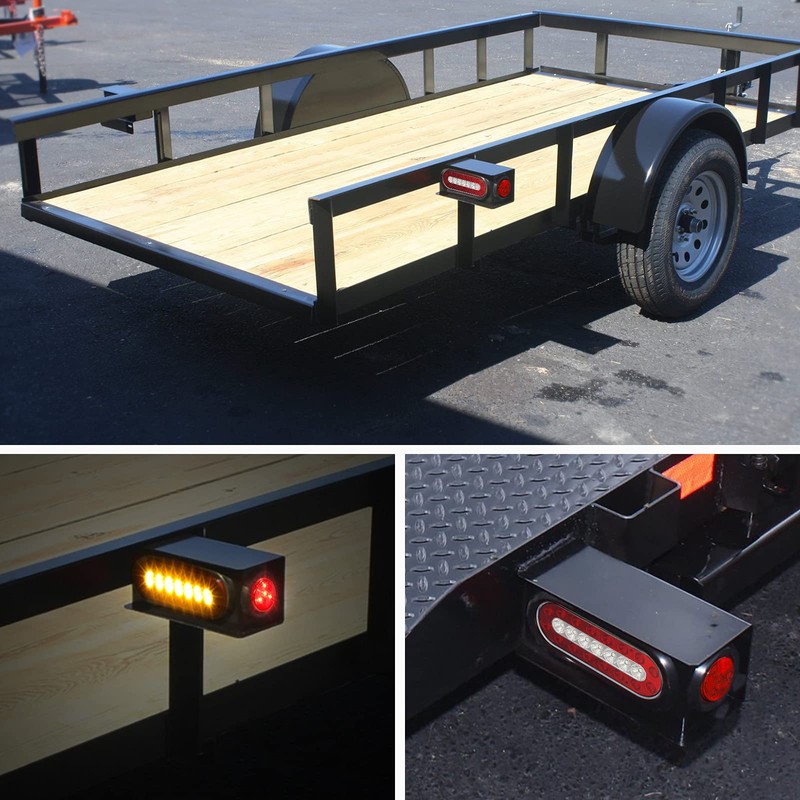 Partsam 2Pcs Steel Trailer Light Boxes Housing Kit, 6" Oval