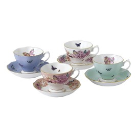 Royal Albert Miranda Kerr Friendship Set of 4 Teacup & Saucer, 6 oz, Multi