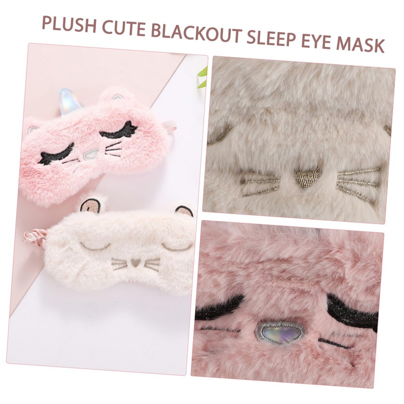 Beavorty 3sets Sleeping Blindfold Silk Eye Masks Breathable Comfortable Eye