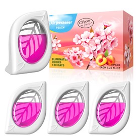 Air Freshener for Home, 4 Pack, Peach, Odor Eliminator for Small Area Closets Bathroom Pets Strong Odor, Up to 120 Days