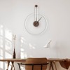 DRELIFAM Modern Wall Clock Large Wall Clocks with Walnut Dial